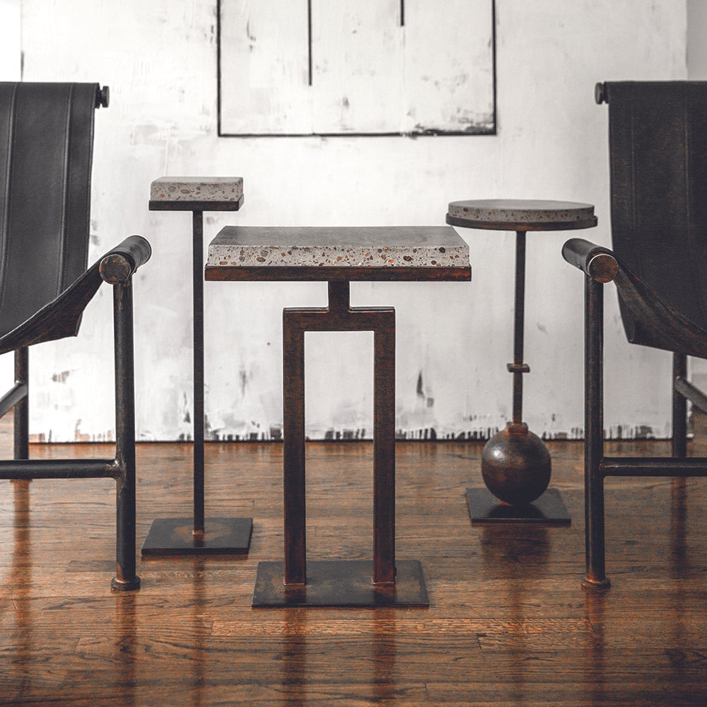 Circle Table with Concrete Top