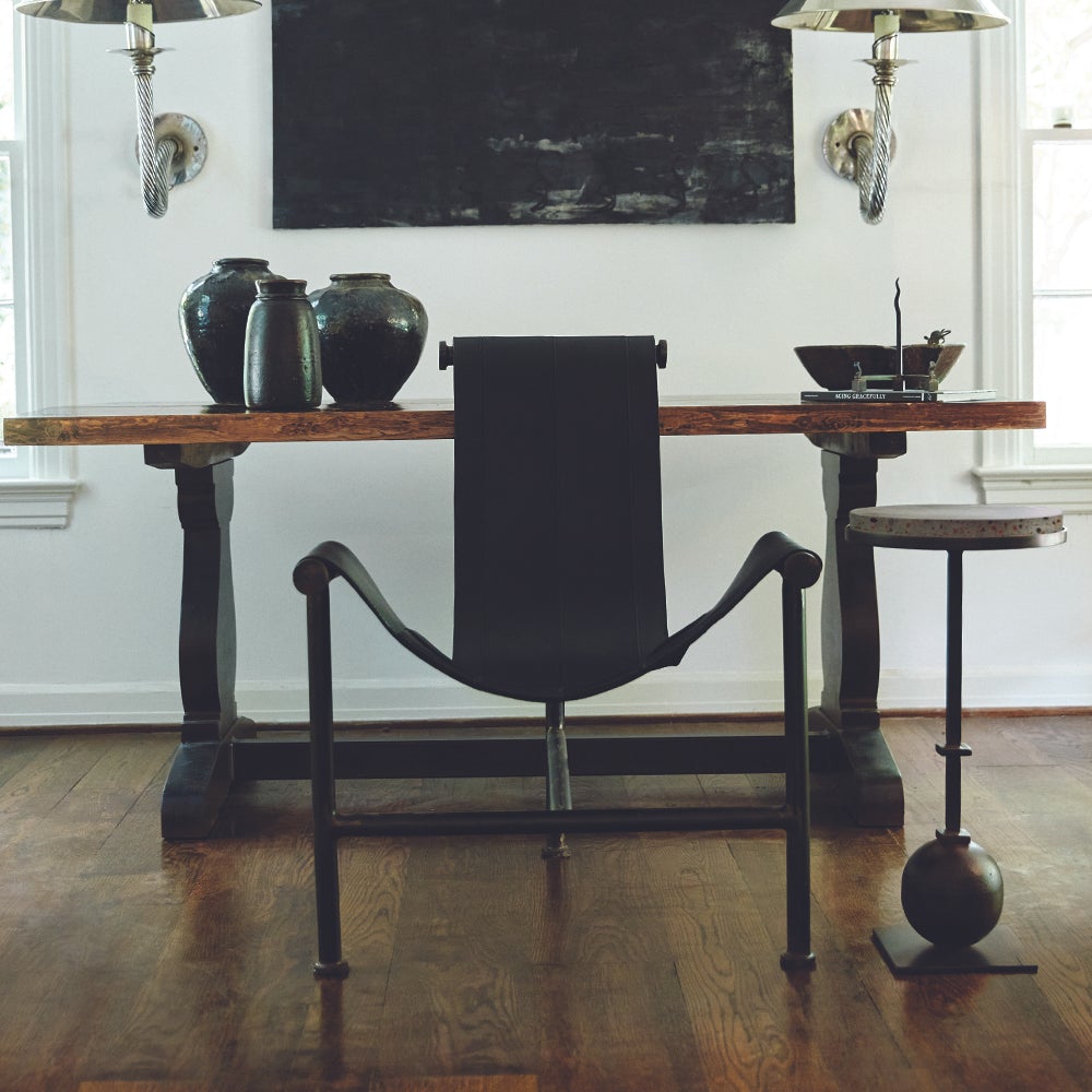 Circle Table with Concrete Top