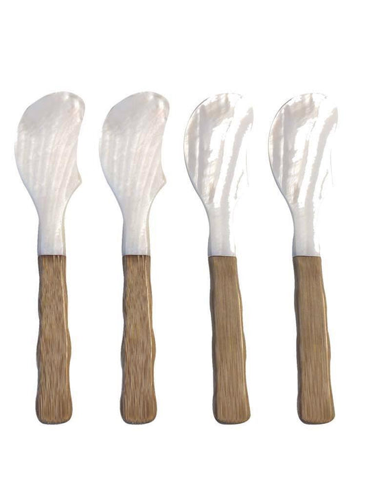 Seashell and Bamboo Spreaders, Set of 4