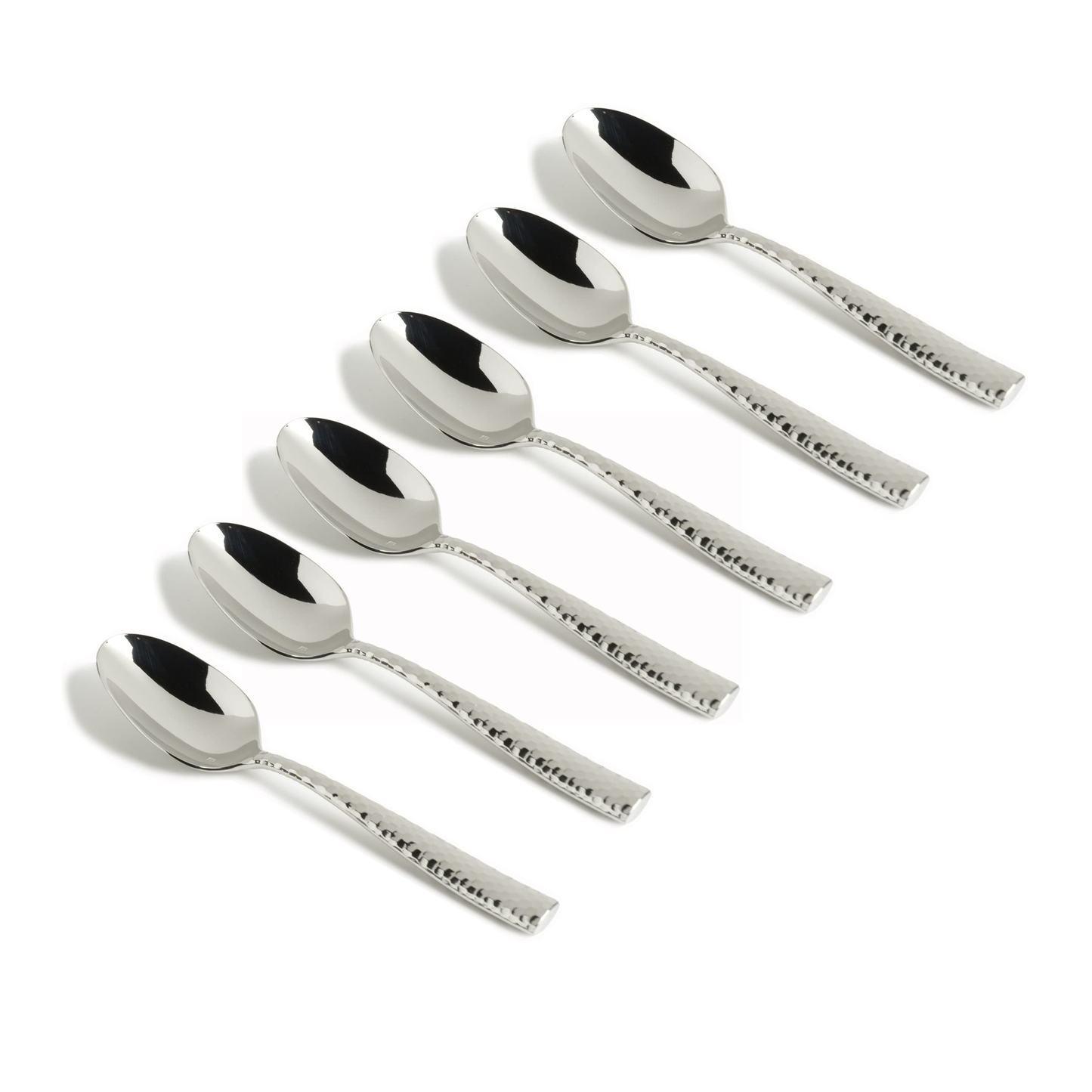 Lucca Faceted Stainless Steel Flatware Espresso Spoon - Set of 6