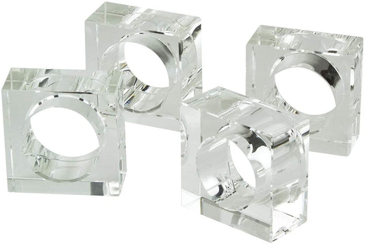 Crystal Spring Glass Napkin Holder Clear - Set of 4