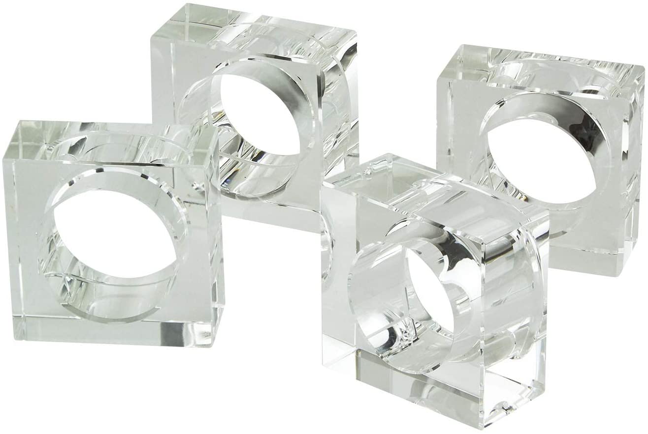 Crystal Spring Glass Napkin Ring Clear - Set of 4