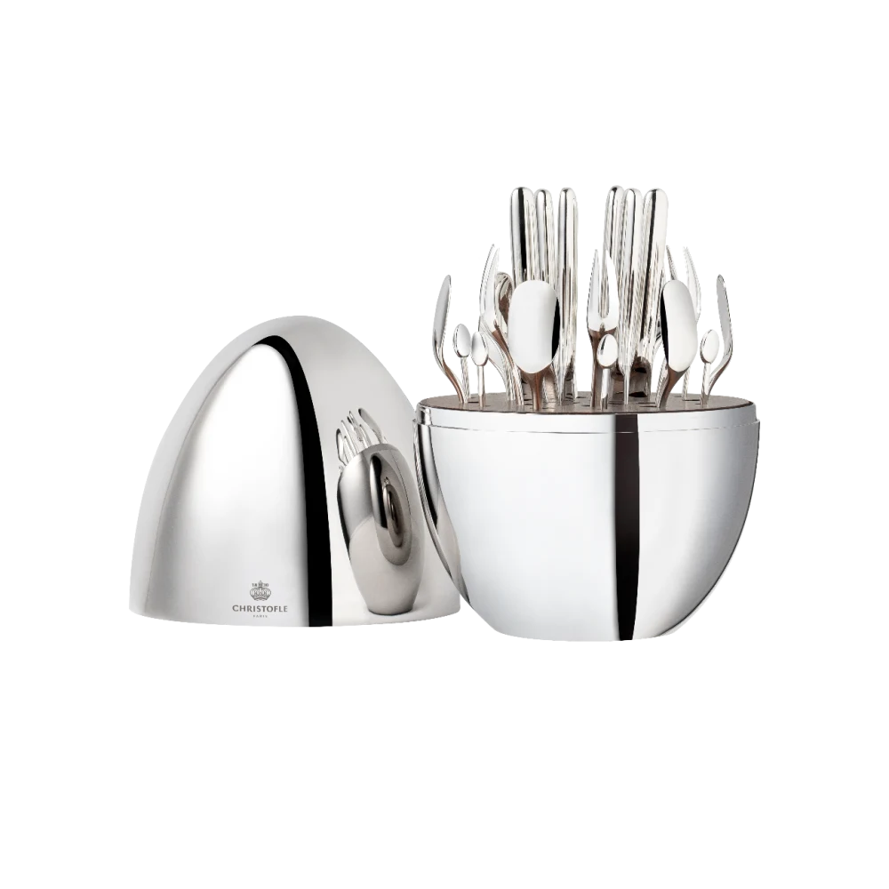 Mood Party 24-Piece Silver-Plated Flatware Set with Chest