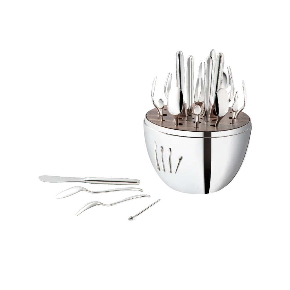 Mood Party 24-Piece Silver-Plated Flatware Set with Chest