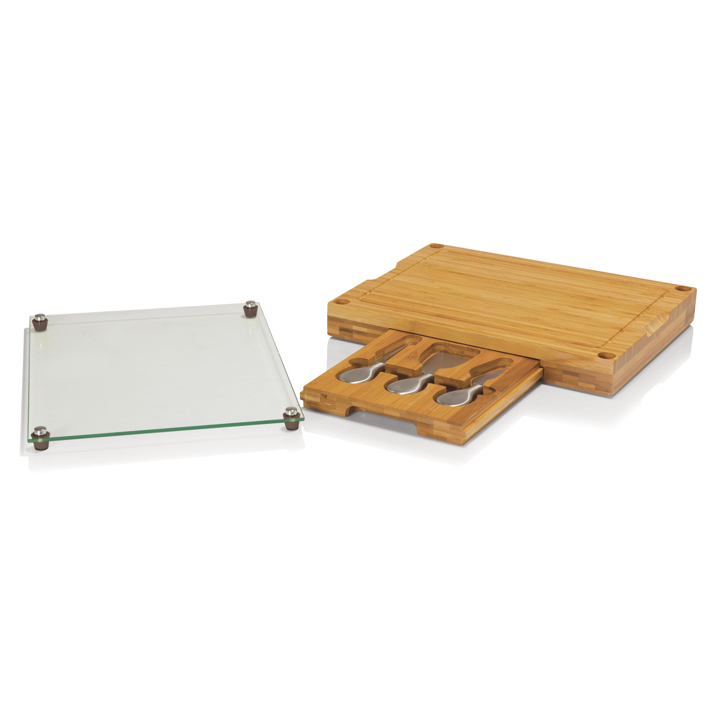 Concerto Glass Top Cheese Cutting Board & Tools Set