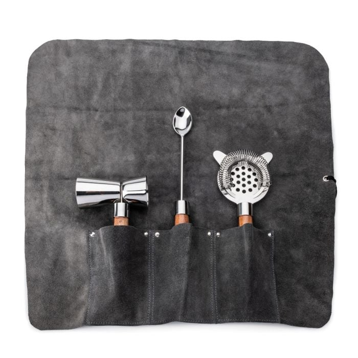 Bar Tool Set - Acacia + Leather