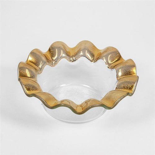 Gold Ruffle Wine Coaster/Candle Holder