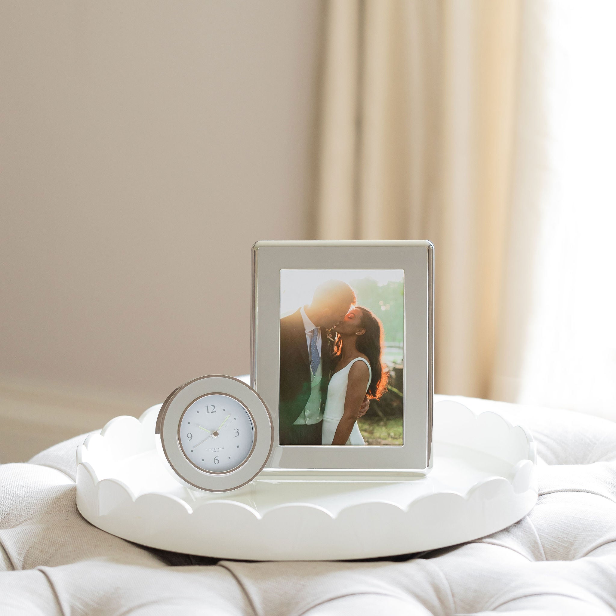 Chiffon & Silver Silent Alarm Clock