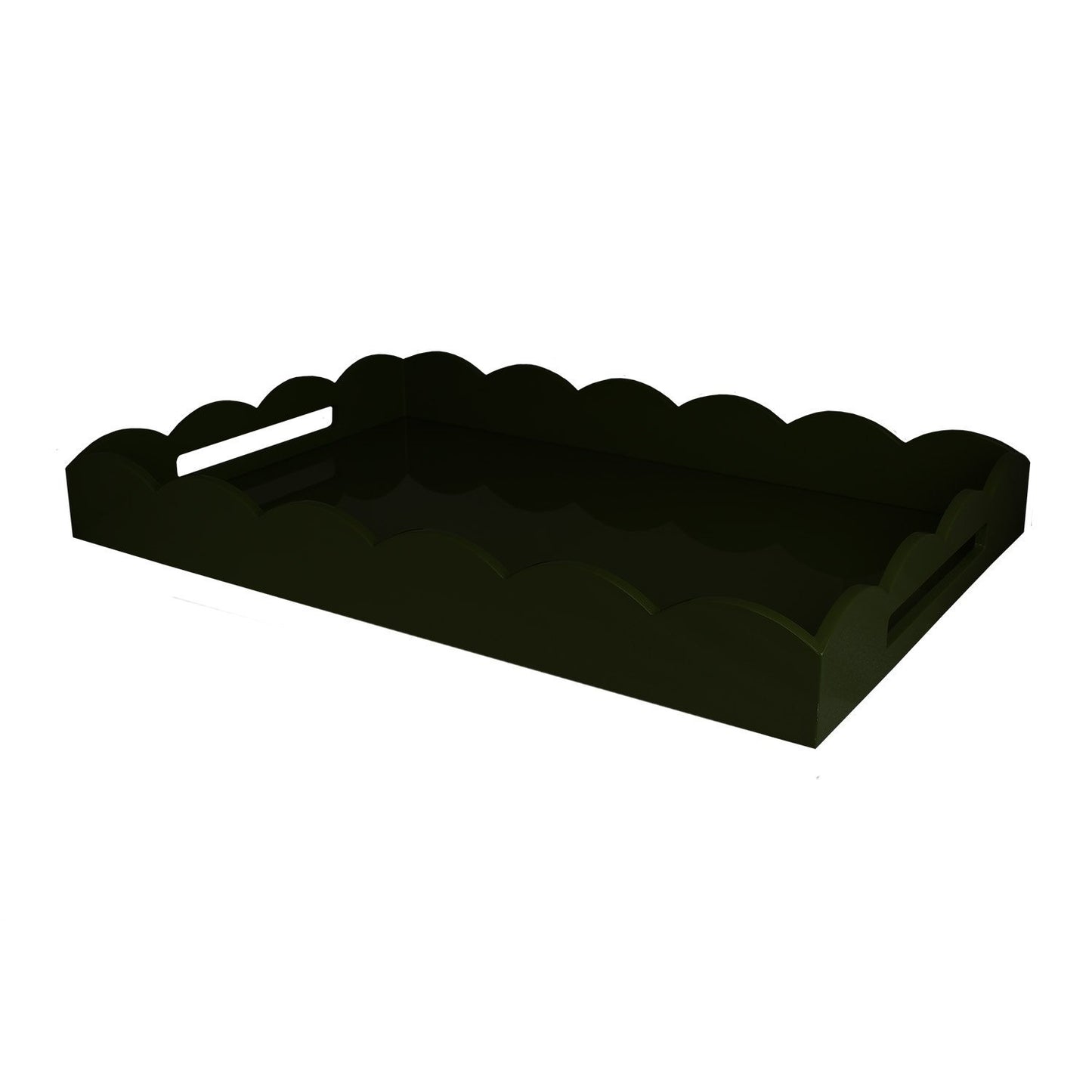 Black Large Lacquered Scallop Tray