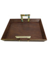 Square Leather Tray Stone Handle by Babel