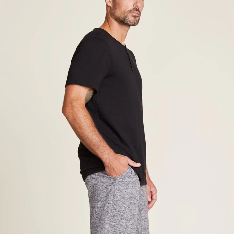 Malibu Collection Men's Slub Henley Tee