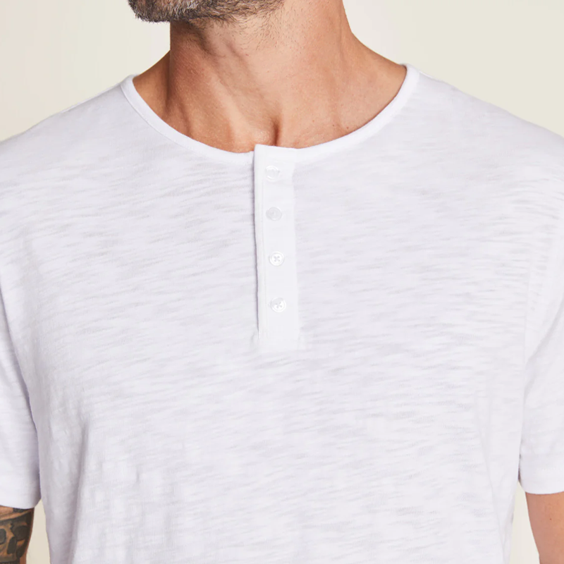 Malibu Collection Men's Slub Henley Tee