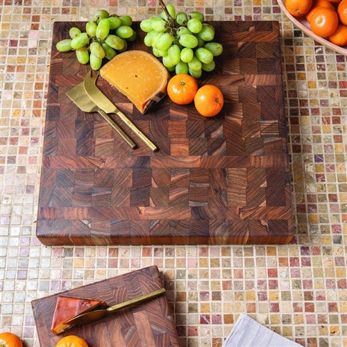 Large Teak End Grain Chopping Block Board