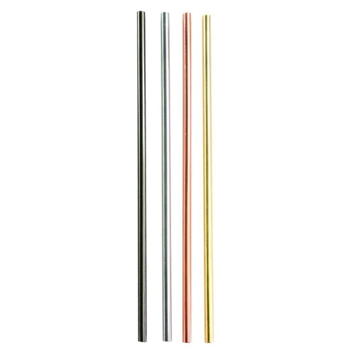 Matte Metallic Stainless Straws - Set of 4