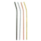 Matte Metallic Stainless Bent Straws - Set of 4