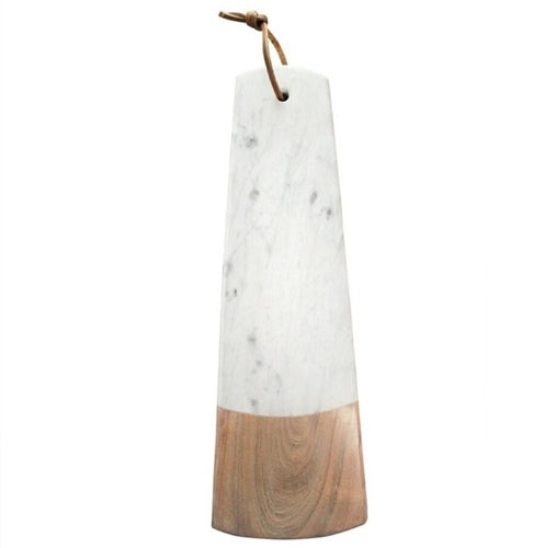White Marble & Wood Long Rectangular Board