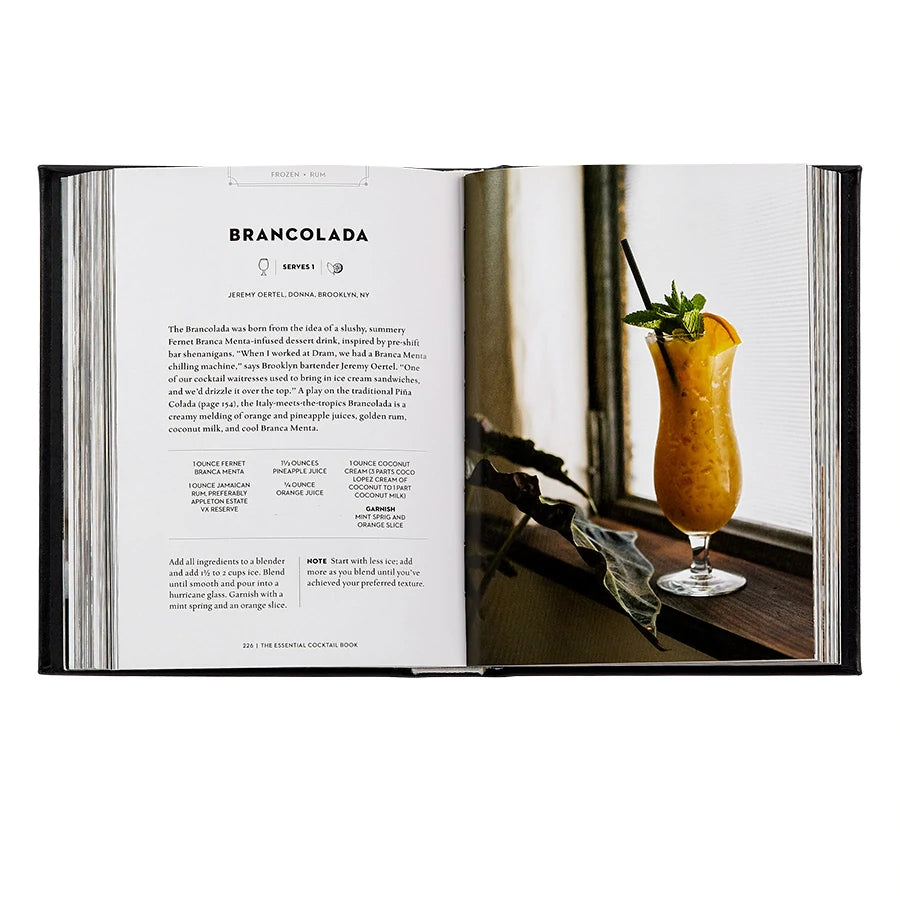 The Essential Cocktail Book Special Black Calfskin Leather Edition