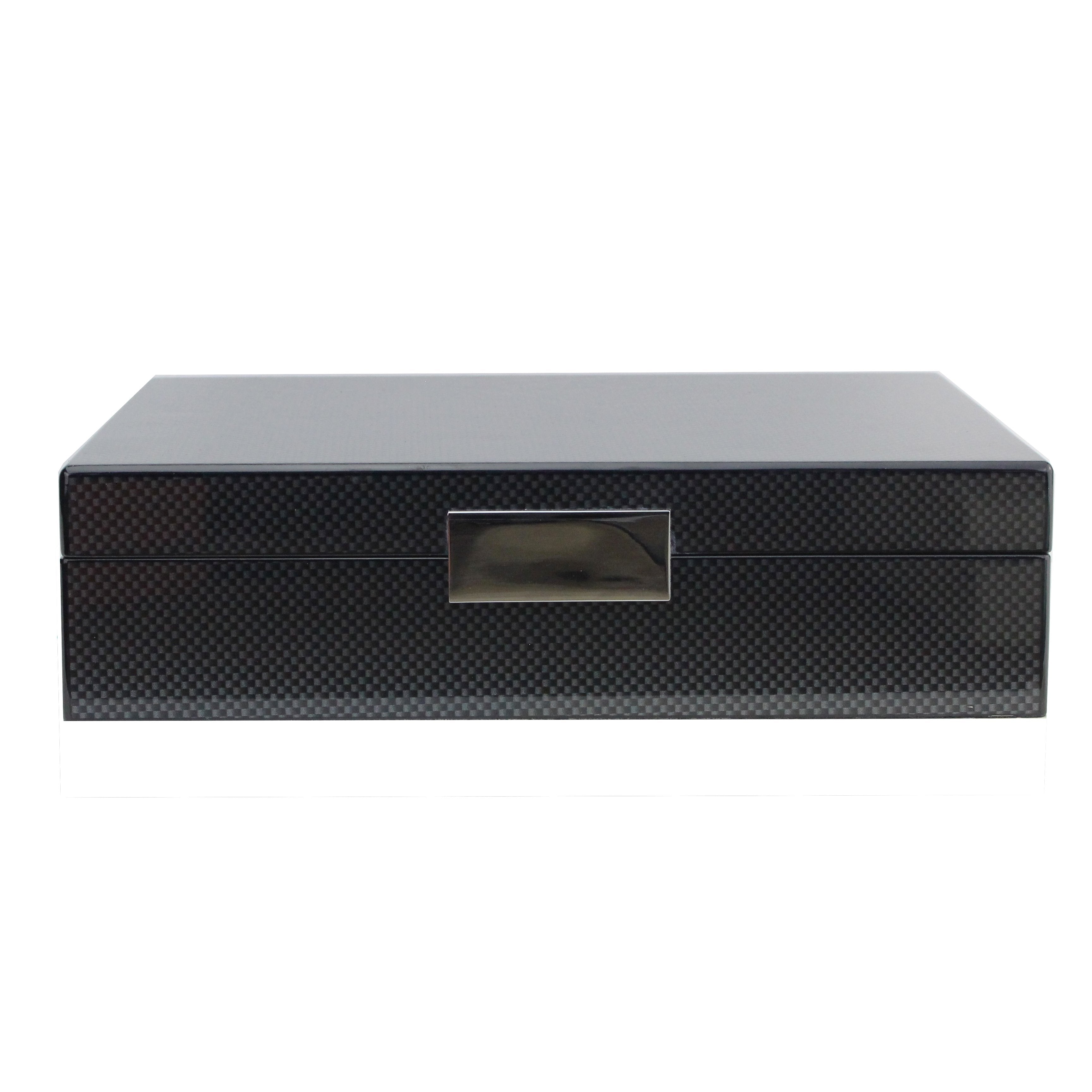 Carbon Fiber Lacquer Box with Silver