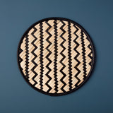 Black Woven Bamboo Placemat - Chevron & Lines (Set of 4)
