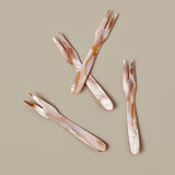 Pink & Brown Seashell Forks (Set of 4)