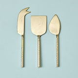 Etched & Hammered Cheese Set, Gold
