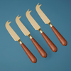Gold & Wood Cheese Knife (Set of 4)