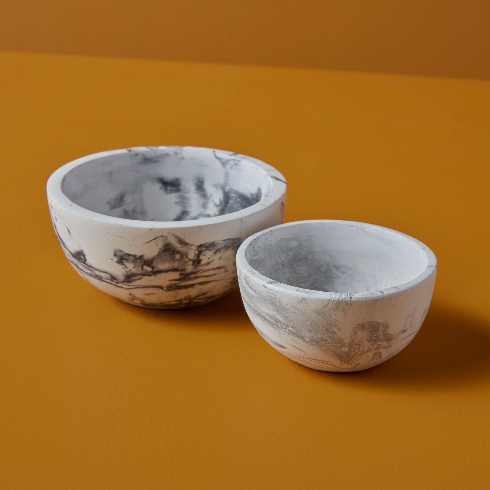 Marbled Cement Nesting Bowls - Set of 2