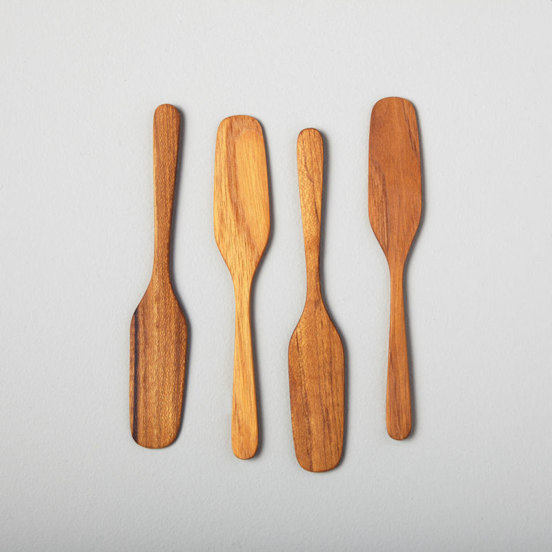 Teak Oar Shaped Spreaders - Set of 4