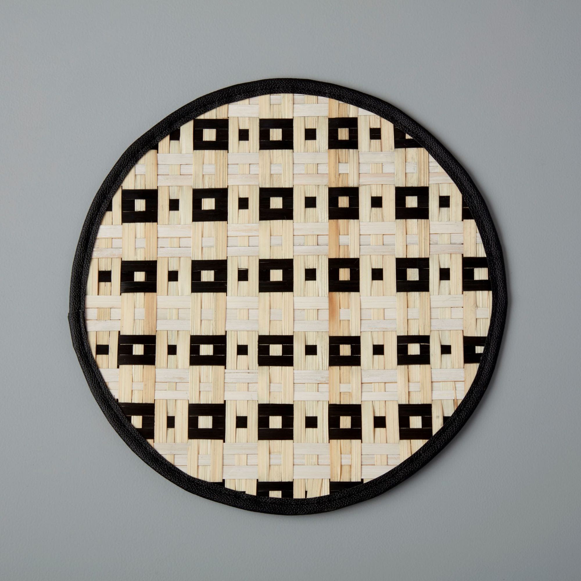 Black Woven Bamboo Placemat - Checker (Set of 4)