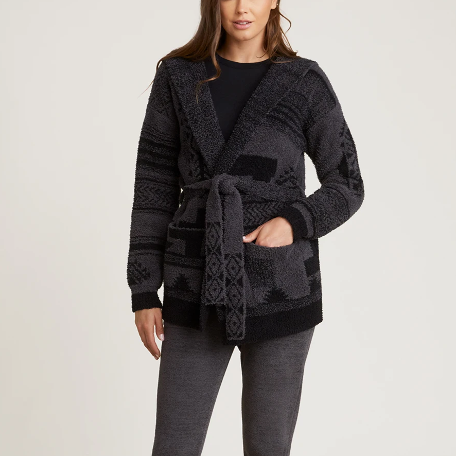 CozyChic Patchwork Belted Cardigan