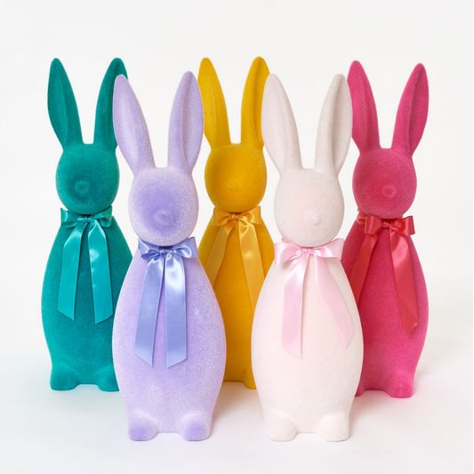 Flocked Button Nose Bunny 27"