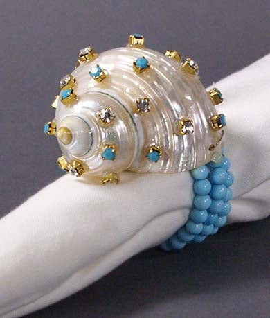 Turquoise Shell Napkin Ring