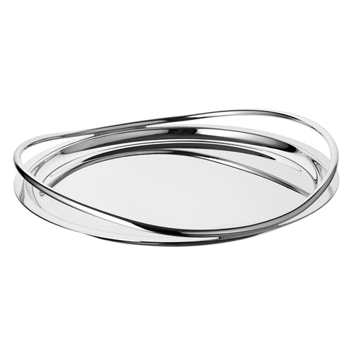 Vertigo Silver-Plated Round Serving Tray - Large