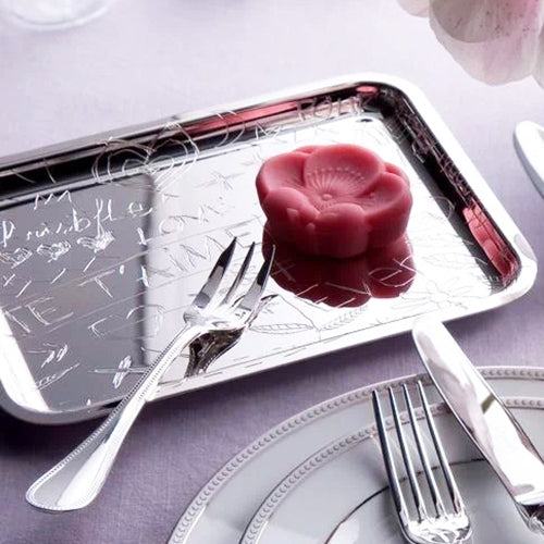 "Je T'aime" Graffiti Silver-Plated Tray