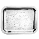 "Je T'aime" Graffiti Silver-Plated Tray
