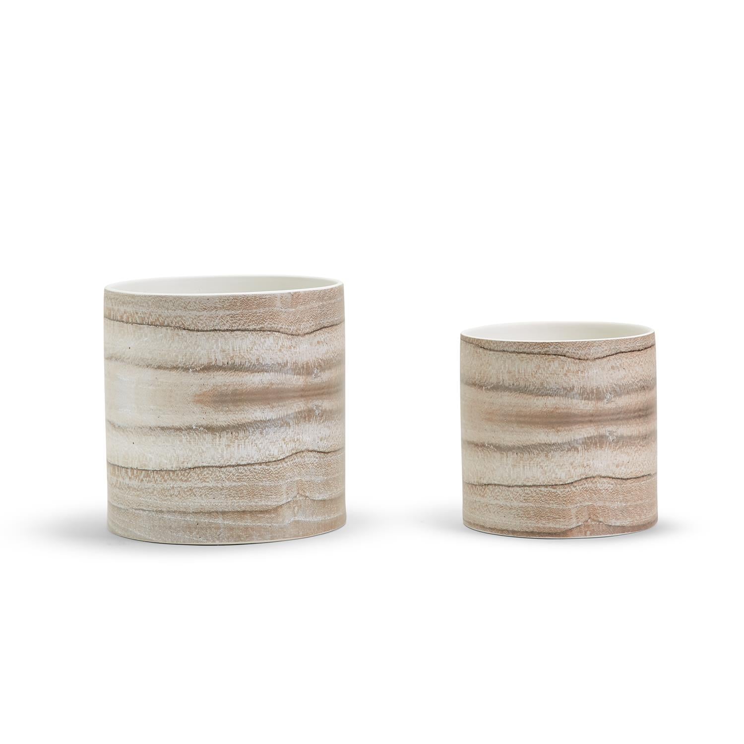 Faux European White Oak Planter - Set of 2