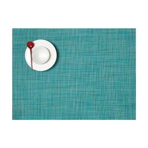 Mini Rectangle Basketweave Table Mat - Turquoise - Set of 4