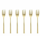 Arezzo Brushed Gold Cake Fork 6.25" (Set of 6)