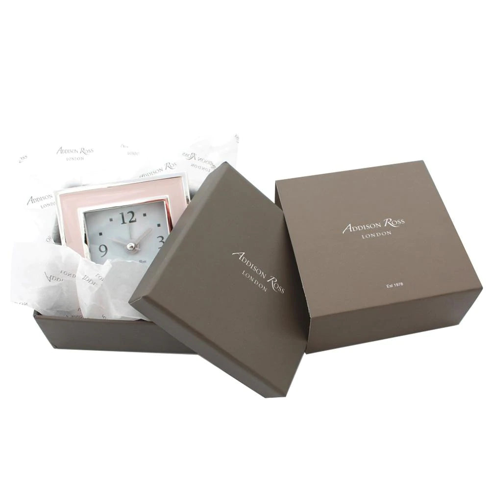 Chiffon & Silver Square Silent Alarm Clock