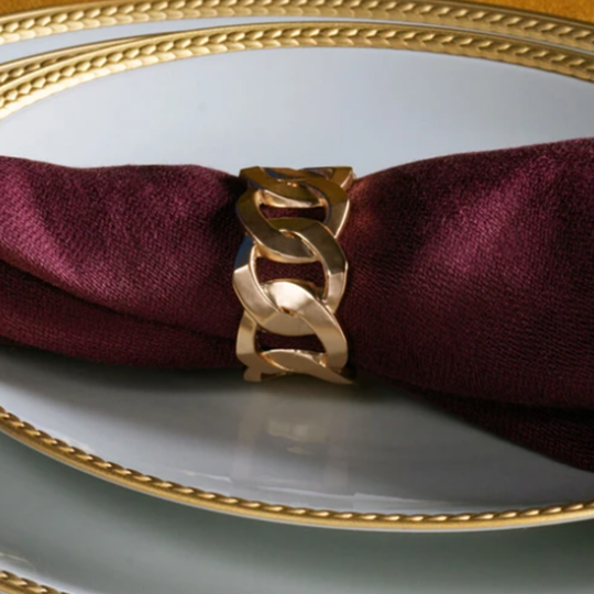 Cuban Link Napkin Rings - Set of 4