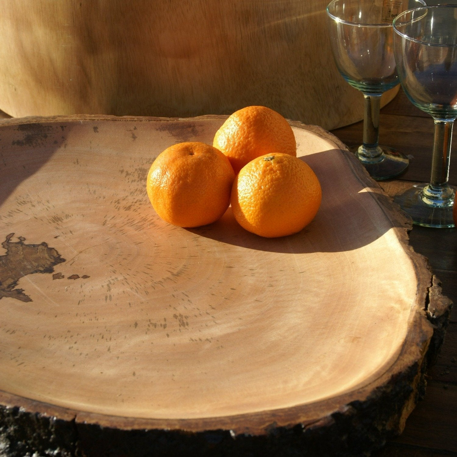 Mango Wood Platter with Bark Edge