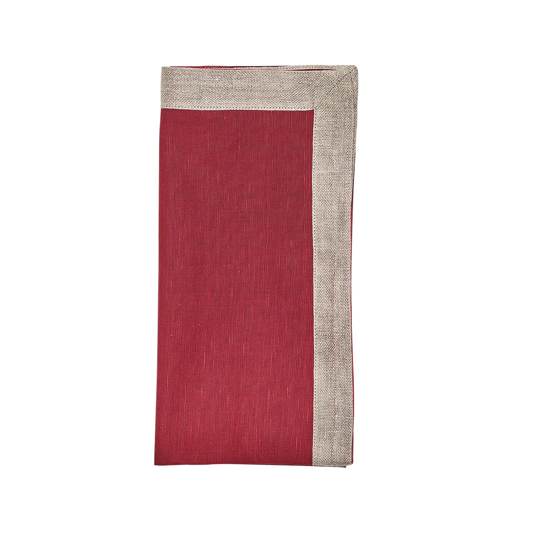 Dip Dye Napkin in Red & Burgundy - Set of 4