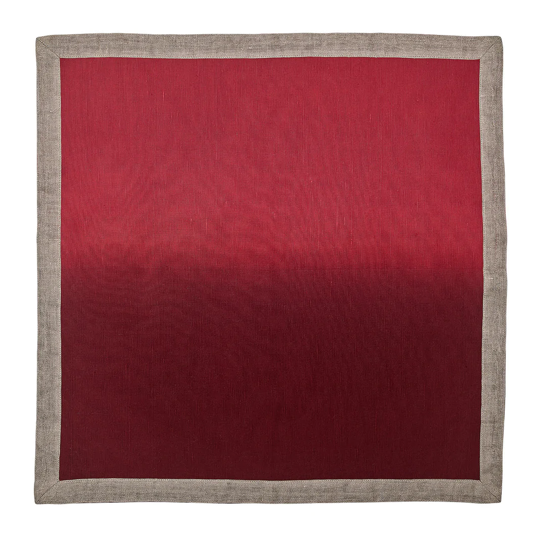 Dip Dye Napkin in Red & Burgundy - Set of 4