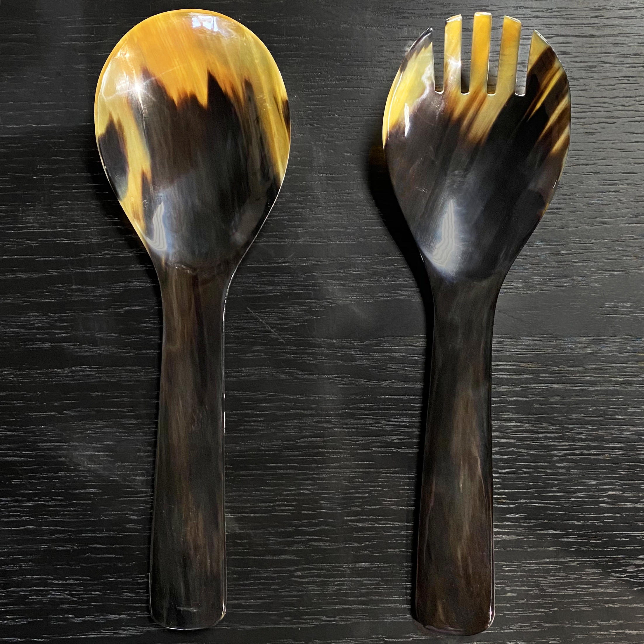 Extra Large Black Horn Serving Set