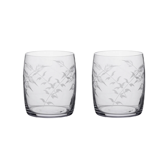 Carafe Tumbler with Fern Design - Set of 2