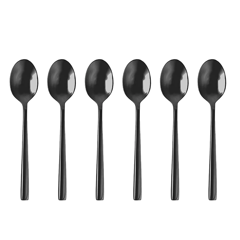 Arezzo Brushed Black Espresso Spoon - Set of 6