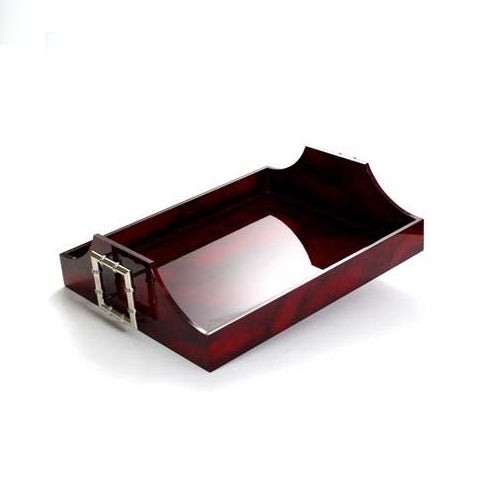 Red Square Faux Bamboo Tray