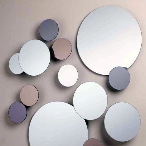 Small Italian Discus Mirror - Smoke Gray