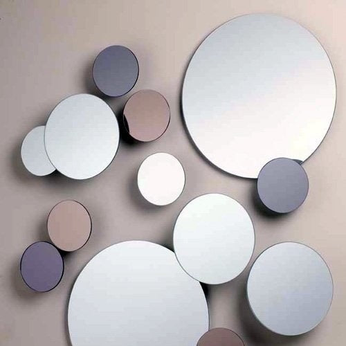 Small Italian Discus Mirror - Smoke Brown