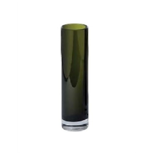 Olive Green Tube Vase with Holder